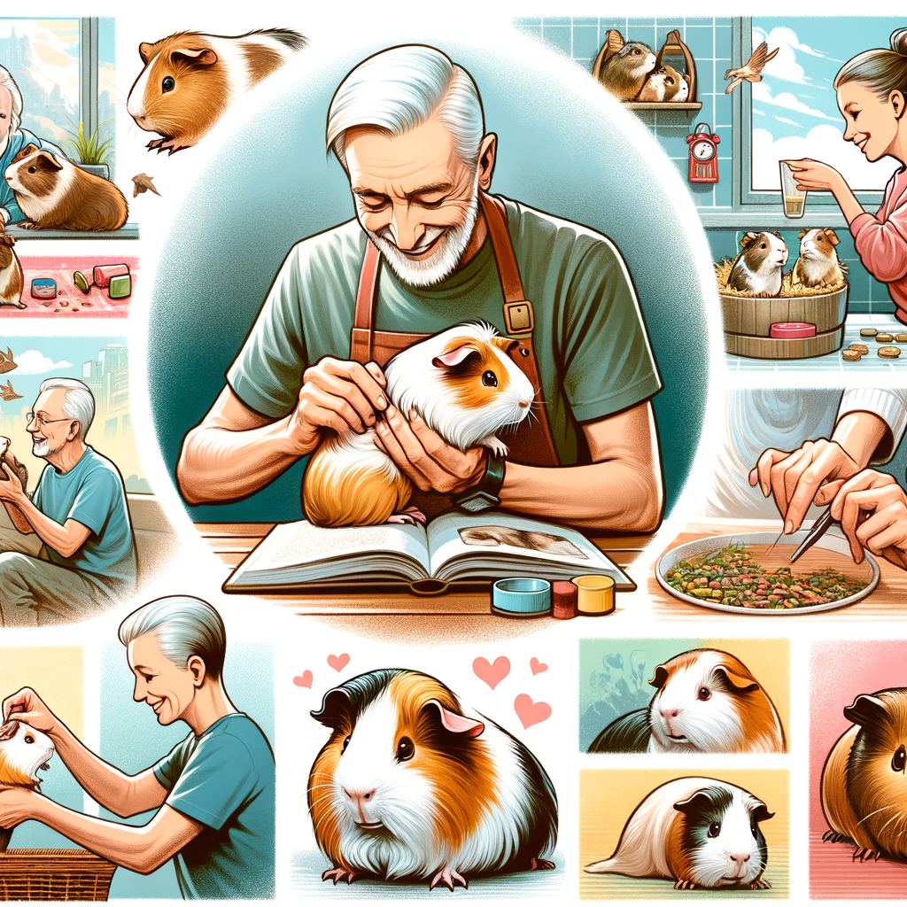 Engaging illustration from 'The Guinea Pig Chronicles' highlighting the joys and challenges of Guinea Pig Parenting, showcasing anecdotes and care tips for a fulfilling life with a Guinea Pig.