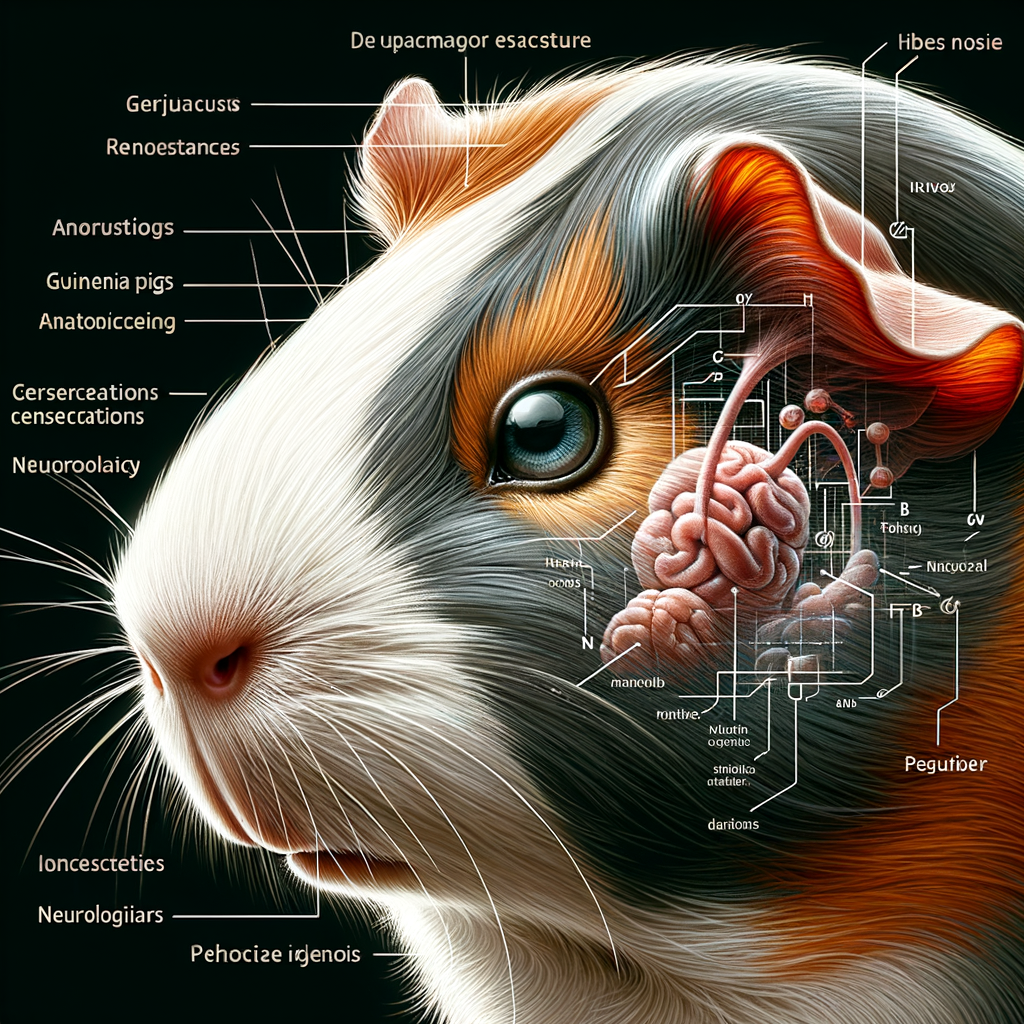 Scientific illustration of a guinea pig's nose wiggle, providing an understanding of the science behind this unique guinea pig behavior and the reasons for its nose twitching.