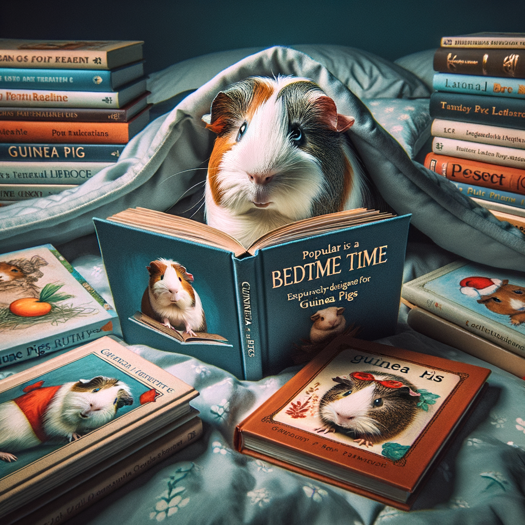Guinea pig attentively listening to a bedtime story, showcasing the best stories for guinea pigs and their unique reading habits during storytime, highlighting the importance of pet literature and animal bedtime stories.