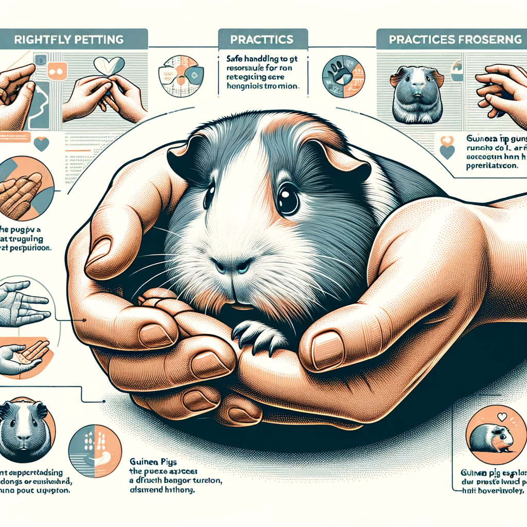Infographic illustrating guinea pig petting techniques, cuddle guide, and bonding tips for understanding guinea pig behavior and perfecting affectionate handling.