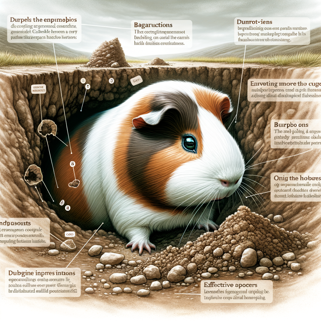 Guinea pig demonstrating burrowing behavior, an illustration highlighting pet guinea pig instincts and habits for better understanding and care.