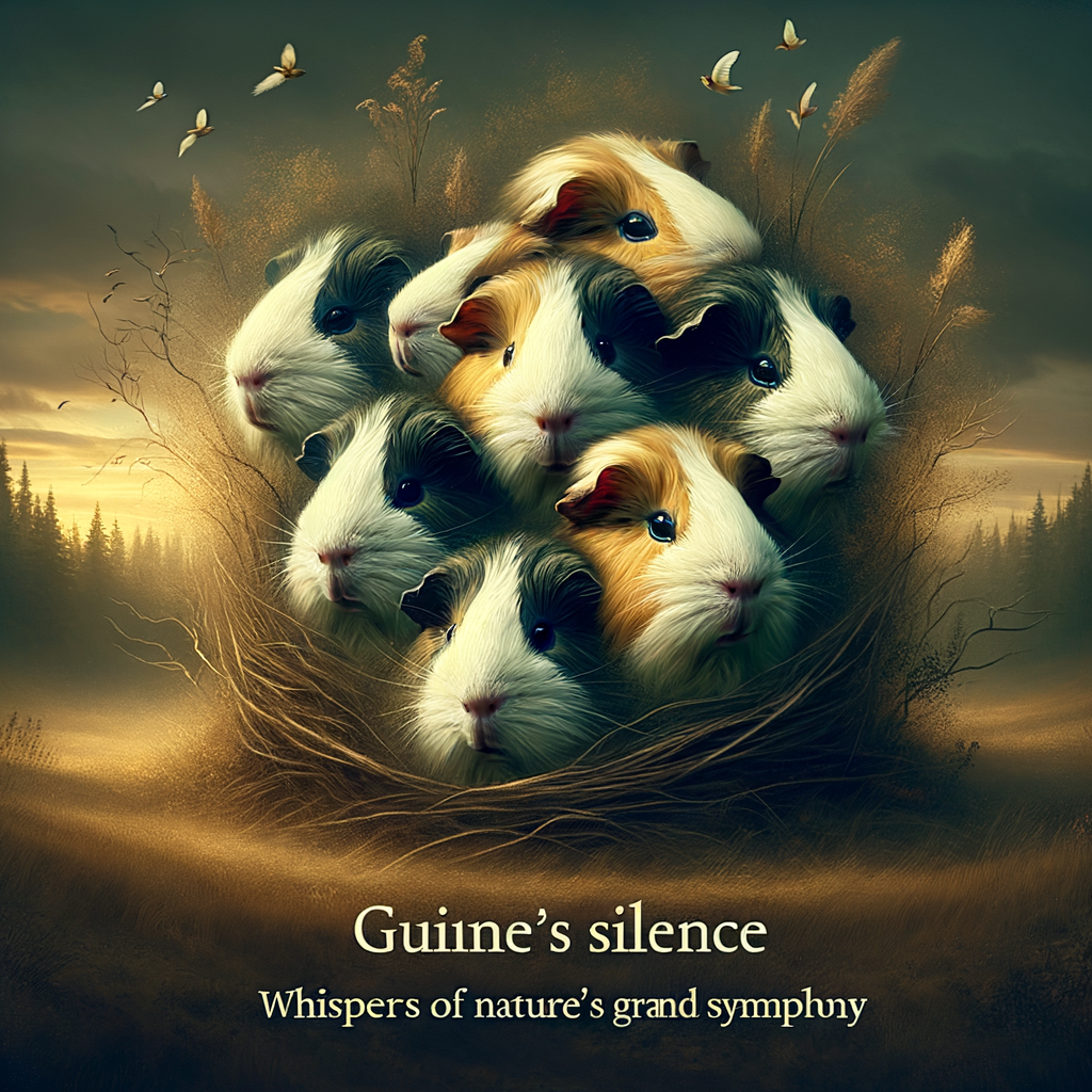 Group of guinea pigs demonstrating silence in their natural habitat, illustrating the enchanting soundscape and silent symphony of guinea pig communication and behavior.