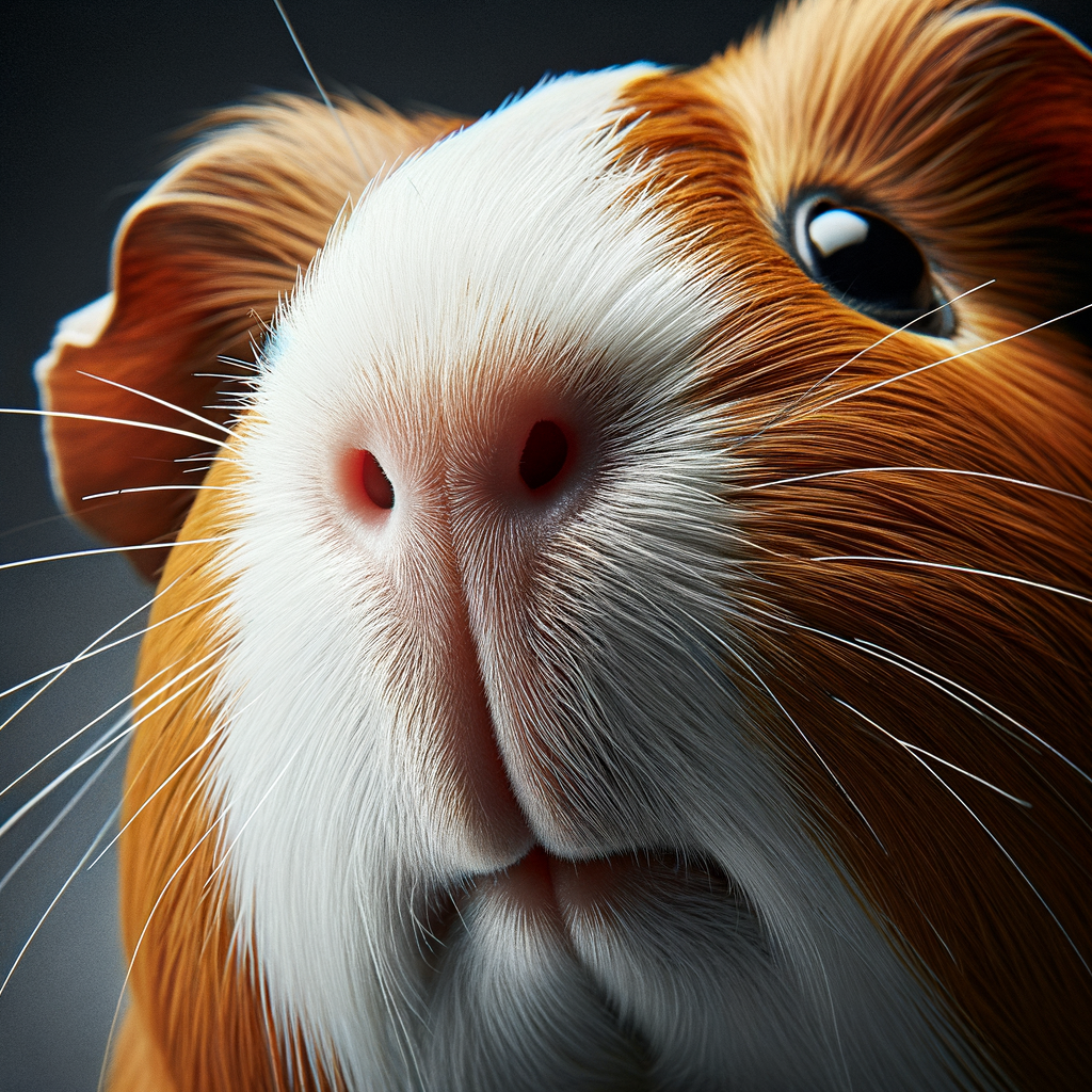 Close-up of a curious guinea pig demonstrating the science behind guinea pigs nose wiggle, a key aspect of guinea pigs communication and body language.
